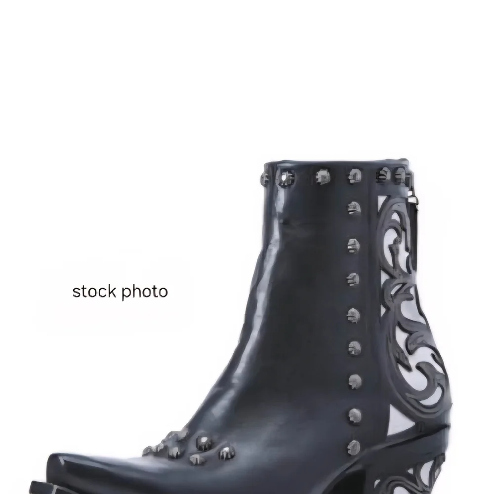 ARIAT Diva Black & White Leather Sexy Ladies Western Studs Ankle Boots Booties 8 - Picture 16 of 16